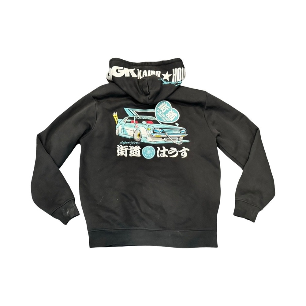 Dirty Ghetto Kids DGK Kaido House Colab Racing Hoody Hoodie Black RARE Mens Med